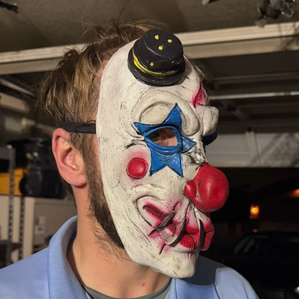 New scary clown latex adult face mask Halloween costume